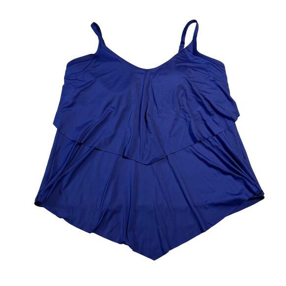 Soma Sleeveless Tiered Layered Handkerchief Hem Tankini Size 10 Vacation Resort - Picture 1 of 9